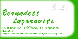 bernadett lazorovits business card